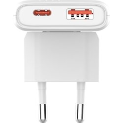 Allity Oplader, 1x USB-C, 1x USB-A, 65W - Hvid