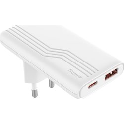 Allity Oplader, 1x USB-C, 1x USB-A, 65W - Hvid