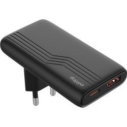 Allity Oplader, 1x USB-C, 1x USB-A, 65W - Sort