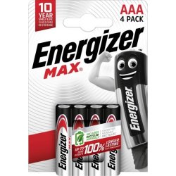 Energizer Max Alkaline AAA batteri, 4 stk.