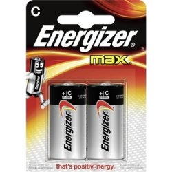 Energizer Max Alkaline C batteri, 2 stk.