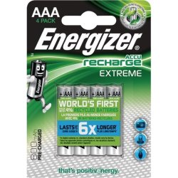 Energizer Rechargeable Extreme AAA-batteri, 4 st.