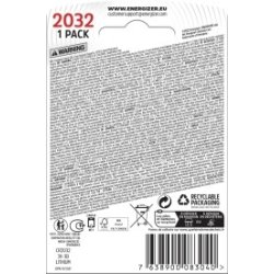 Energizer Lithium CR2032 knapcelle batteri, 1 stk.