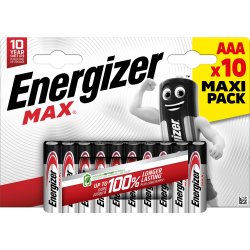 Energizer Max Alkaline AAA batteri, 10 stk.