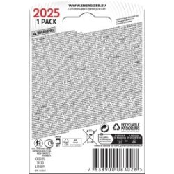 Energizer Lithium CR2025 knapcelle batteri, 1 stk.
