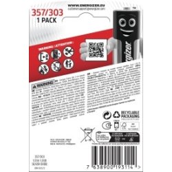Energizer Silver Oxide 357 knapcelle batteri, 1stk