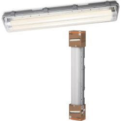 Osram 2x LED-Armatur, Damptæt  - 7W, 4000K