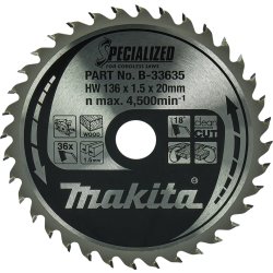 Makita HM-savklinge, Ø136mm, 36T