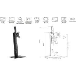 eSTUFF Ergonomisk Skærmholder - til skrivebord