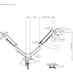 eStuff dobbelt Skærmholder - til skrivebord