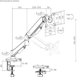 eSTUFF skærmholder, sort - til skrivebord
