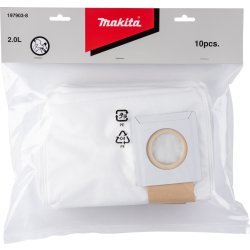 Makita Støvpose papir 2L t/rygstøvs.VC008GZ, 10stk