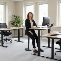 Lux balancestol, sort stel og sort stof