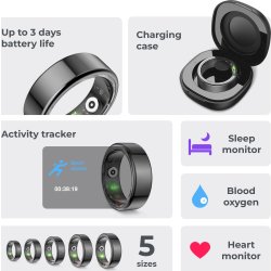 KSIX SMARTRING Black Size Small (59,0)