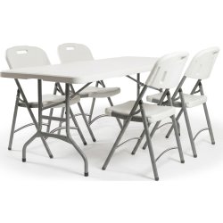 Park klapbord L150xB76xH74 cm, hvid/grå