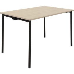 EasyFix Kantinebord 160x80 cm, Birk decor/Sort