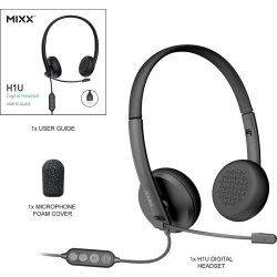 Mixx Headset Stereo H1u Kablet USB-A, sort