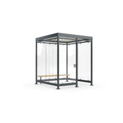 Köln Rygeskur m/bænk+askebæger, K2 c/b, forankring