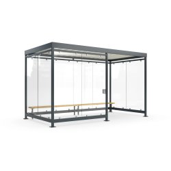 Köln Rygeskur m/bænk+askebæger, K4 d/b, forankring