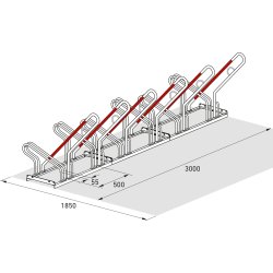 2500 XBF Cykelstativ, 2506, 6 cykler