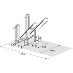 4700 XBF Cykelstativ, 4702, 2 cykler
