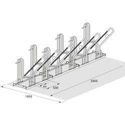 4700 XBF Cykelstativ, 4706, 6 cykler