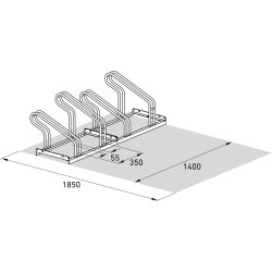 2000 Cykelstativ, 2054, 4 cykler