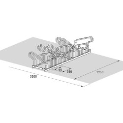 2000 Cykelstativ, 2160, 10 cykler, dobbeltside