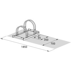 5000 Cykelstativ, 5052, 2 cykler