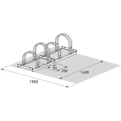 5000 Cykelstativ, 5054, 4 cykler