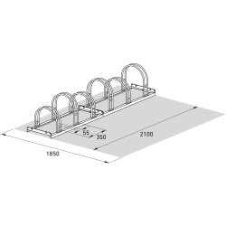 5000 Cykelstativ, 5056, 6 cykler