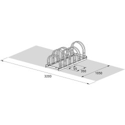 5000 Cykelstativ, 5156, 6 cykler, dobbeltside