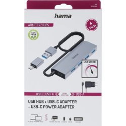Hama Hub USB-A 3.2 4x 5 Gbit/s USB-C Adapter