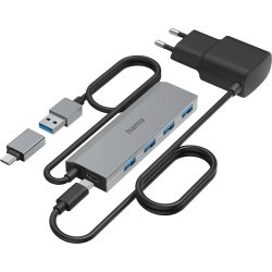 Hama Hub USB-A 3.2 4x 5 Gbit/s USB-C Adapter
