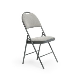Forte klapstol m/polstret sæde og ryg, grå