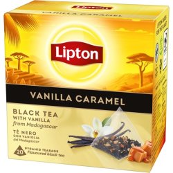 Lipton Sort te m. vanilje/karamel, 20 breve