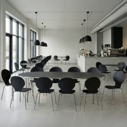 Comfort Classic kantinesæt m. 10 stole sort/krom