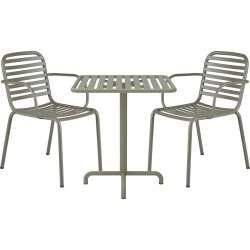 Ivy Cafébord L66cm + 2 stole Ivy Pipe, Olivengrøn