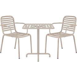 Ivy Cafébord L66cm + 2 stole Ivy Pipe, Taupe