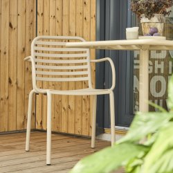 Ivy Cafébord L66cm + 2 stole Ivy Pipe, Taupe