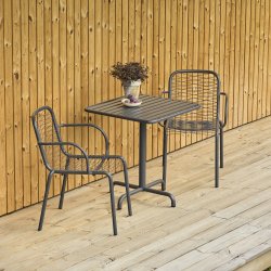 Ivy Cafébord L66cm + 2 stole Ivy Wire, Antracit