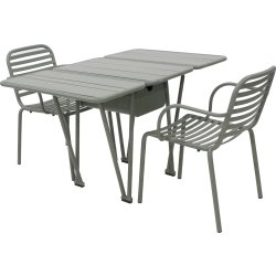 Ivy Foldebord + 2 stole Ivy Pipe, Olivengrøn