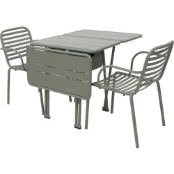 Ivy Foldebord + 2 stole Ivy Pipe, Olivengrøn