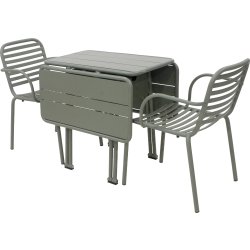 Ivy Foldebord + 2 stole Ivy Pipe, Olivengrøn