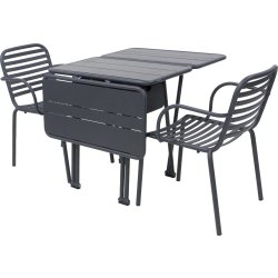 Ivy Foldebord + 2 stole Ivy Pipe, Antracit