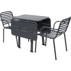 Ivy Foldebord + 2 stole Ivy Pipe, Antracit