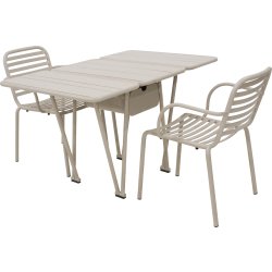 Ivy Foldebord + 2 stole Ivy Pipe, Taupe