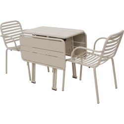 Ivy Foldebord + 2 stole Ivy Pipe, Taupe