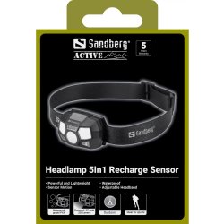 Sandberg 5-i-1 genopladelig sensor pandelampe