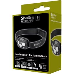 Sandberg 5-i-1 genopladelig sensor pandelampe